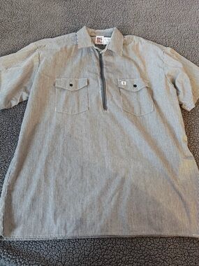 Big Bill Men's Short Sleeve Railstripe Work Shirt - Blue/White